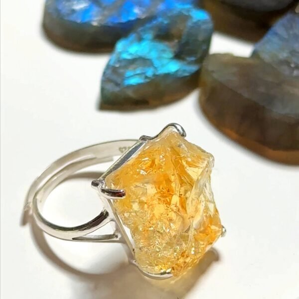 ethical silver rings from bali, hand made with rasw gemstones